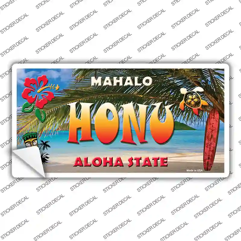 Honu Hawaii State Novelty Sticker Decal