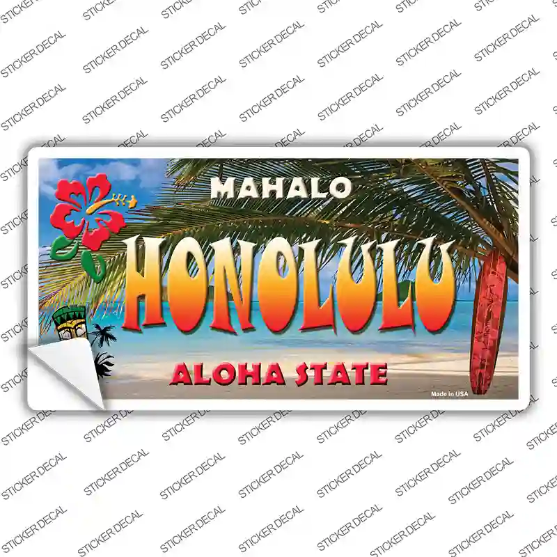 Honolulu Hawaii State Novelty Sticker Decal