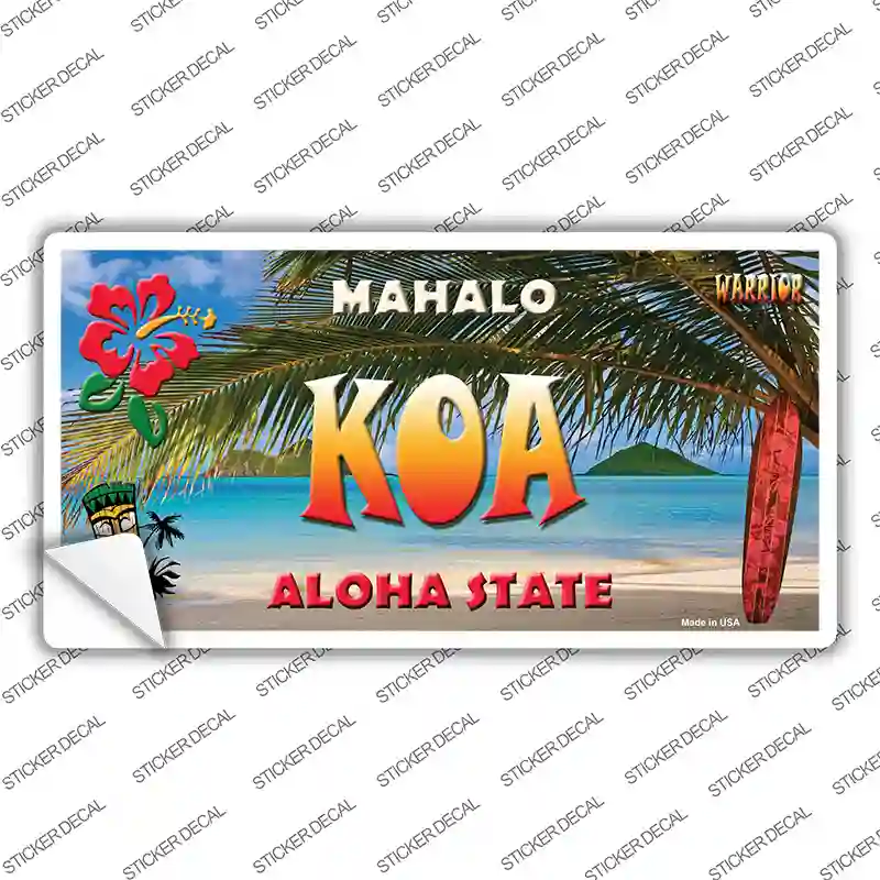 Koa Hawaii State Novelty Sticker Decal