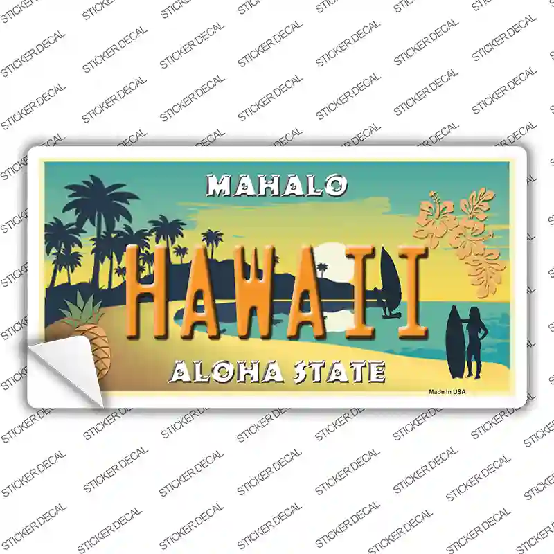 Hawaii Pineapple Novelty Sticker Decal