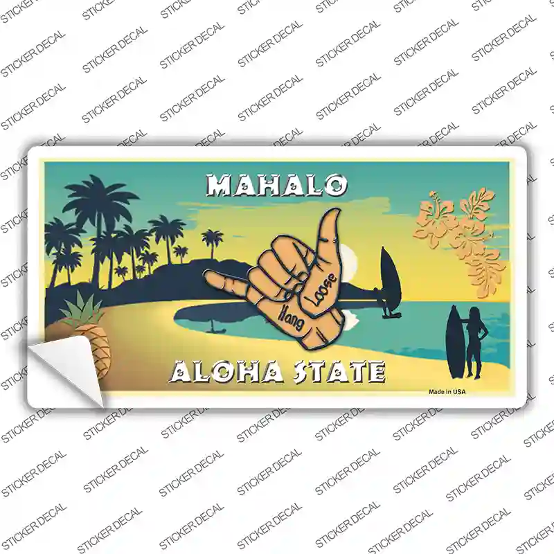 Hang Loose Hawaii Pineapple Novelty Sticker Decal