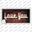 Love You On Brick Wall Novelty Sticker Decal
