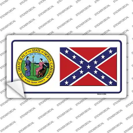 Confederate Flag North Carolina Seal Novelty Sticker Decal