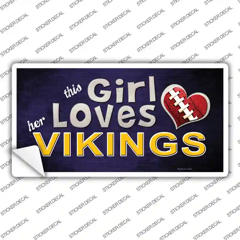 This Girl Loves Her Vikings Novelty Sticker Decal