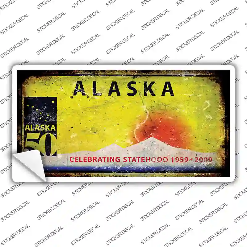 Alaska State Rusty Novelty Sticker Decal