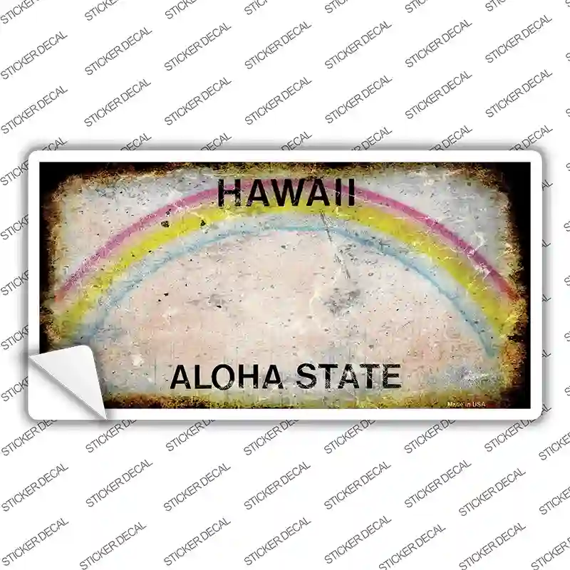 Hawaii State Rusty Novelty Sticker Decal