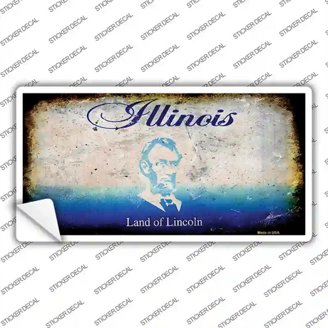 Illinois State Rusty Novelty Sticker Decal