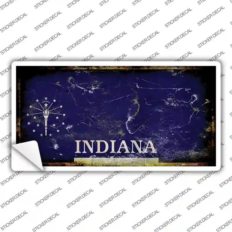 Indiana State Rusty Novelty Sticker Decal