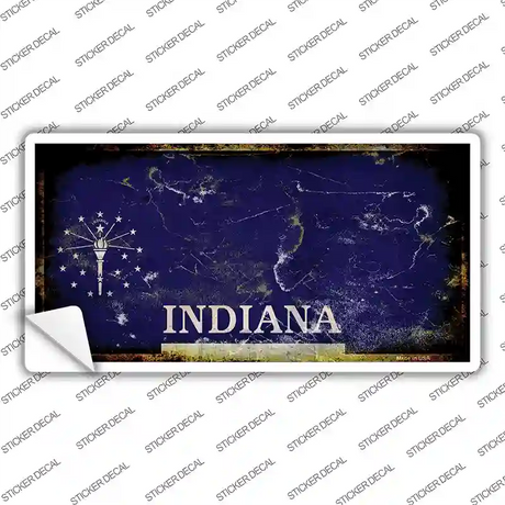 Indiana State Rusty Novelty Sticker Decal