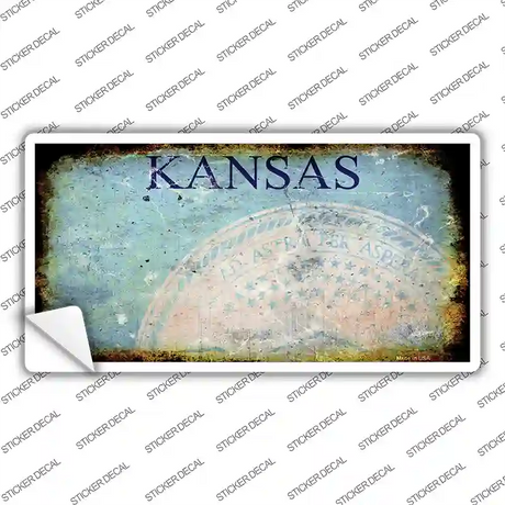Kansas State Rusty Novelty Sticker Decal