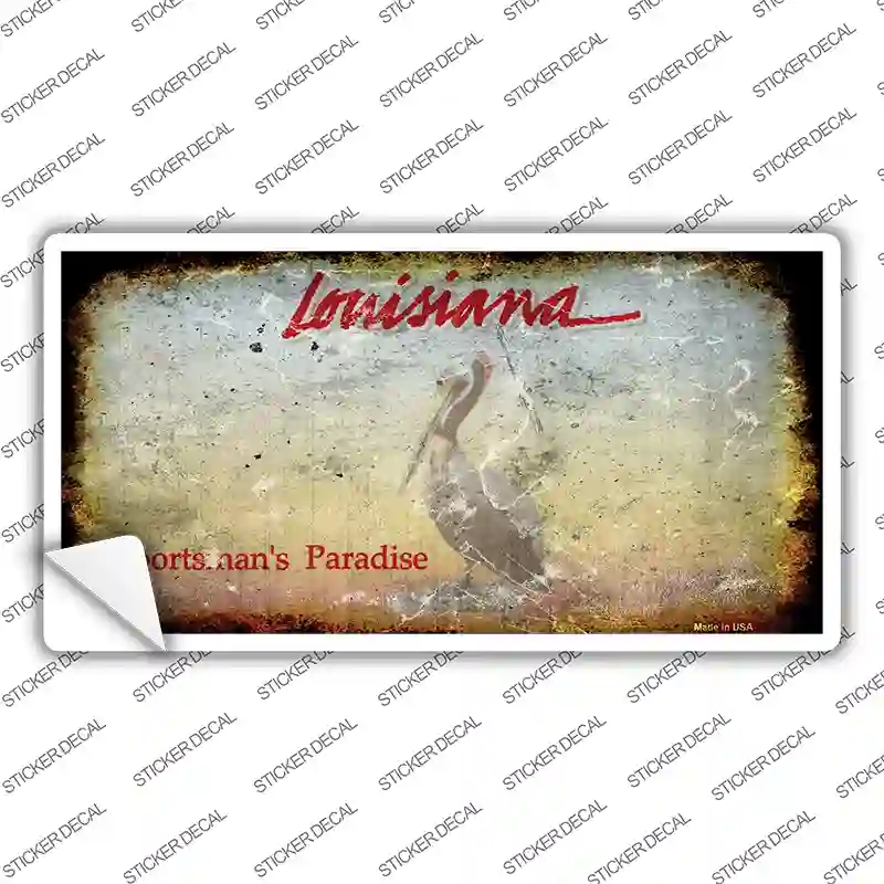 Louisiana State Rusty Novelty Sticker Decal