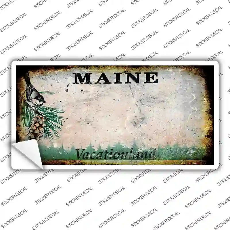 Maine State Rusty Novelty Sticker Decal
