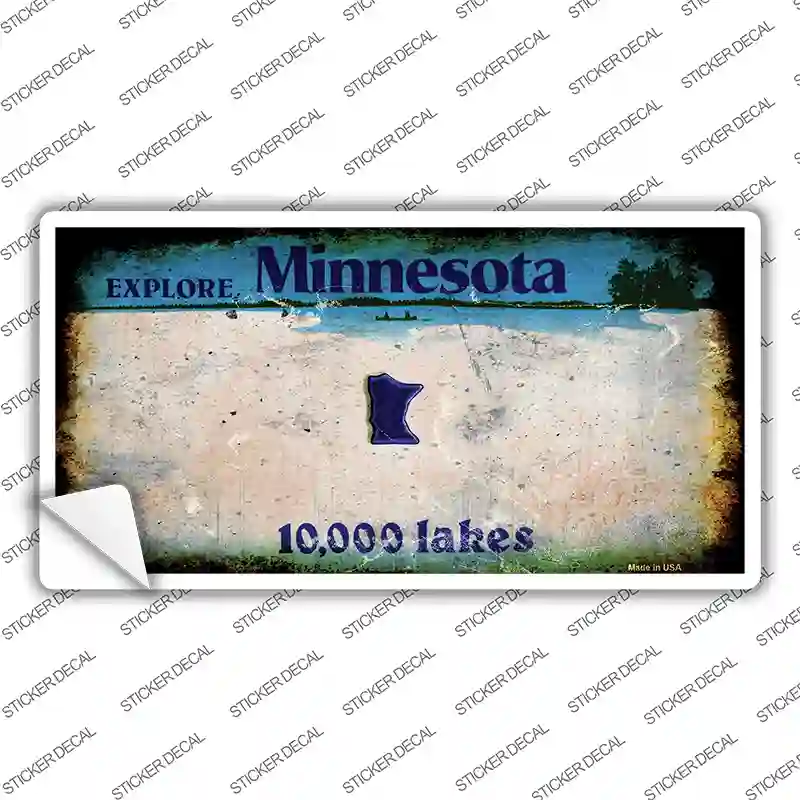 Minnesota State Rusty Novelty Sticker Decal