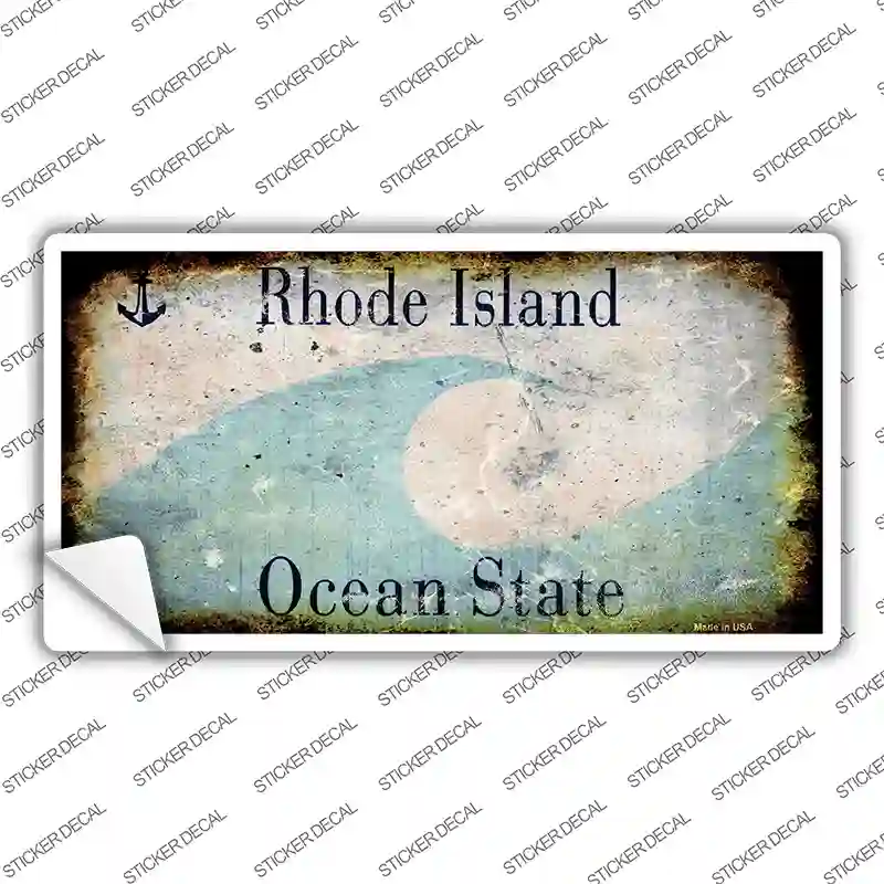 Rhode Island State Rusty Novelty Sticker Decal