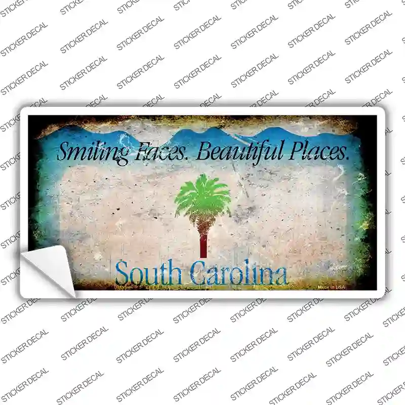 South Carolina State Rusty Novelty Sticker Decal