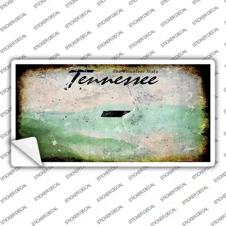 Tennessee State Rusty Novelty Sticker Decal