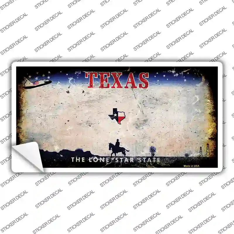 Texas State Rusty Novelty Sticker Decal