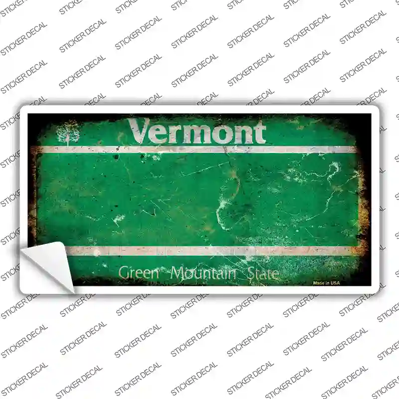 Vermont State Rusty Novelty Sticker Decal