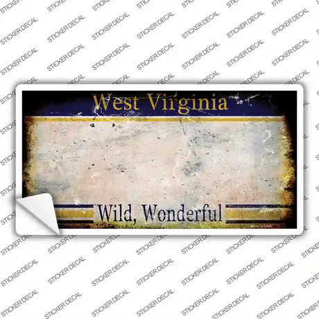 West Virginia State Rusty Novelty Sticker Decal
