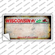 Wisconsin State Rusty Novelty Sticker Decal