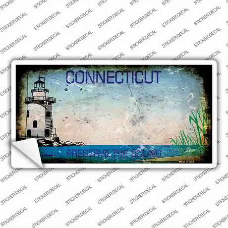 Connecticut Rusty Novelty Sticker Decal