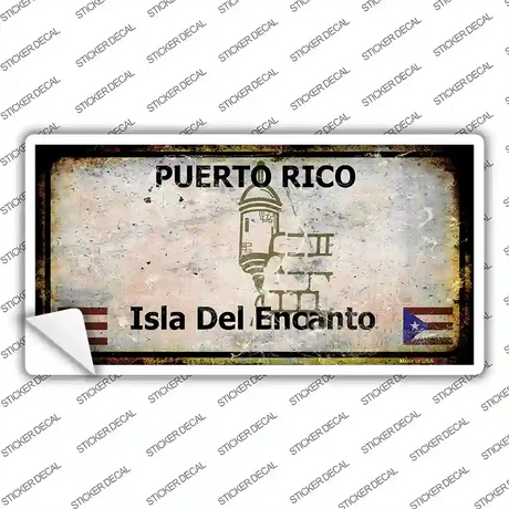 Puerto Rico Rusty Novelty Sticker Decal