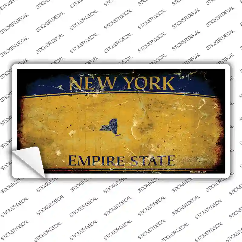 New York State Rusty Background Novelty Sticker Decal