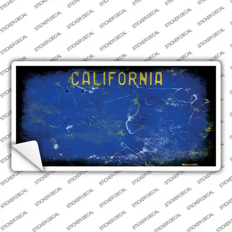 California Blue State Rusty Novelty Sticker Decal