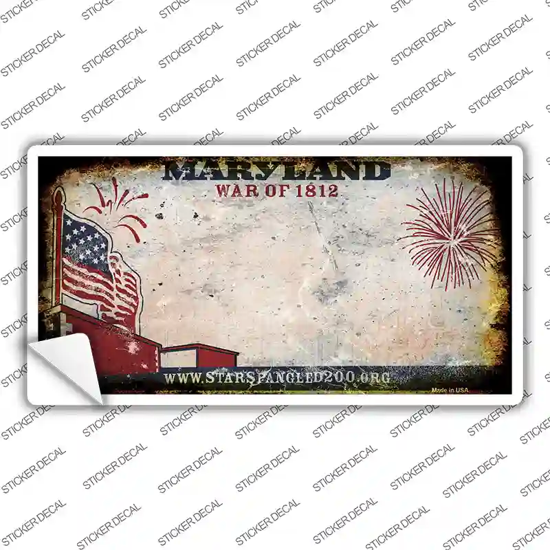 Maryland State Rusty Background Novelty Sticker Decal