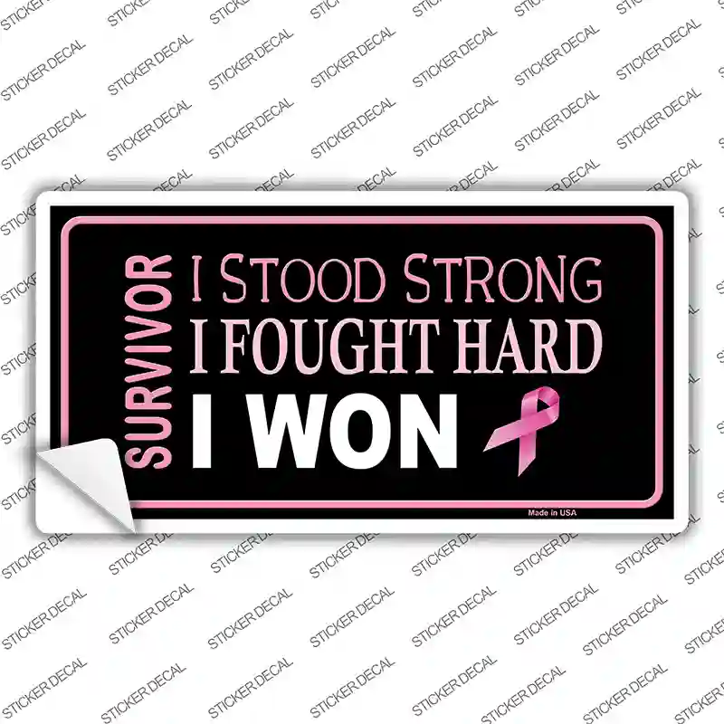 Breast Cancer Survivor Ribbon Novelty Sticker Decal