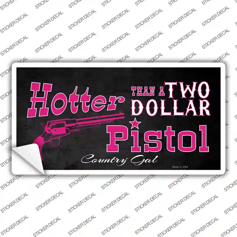 Two Dollar Pistol Novelty Sticker Decal