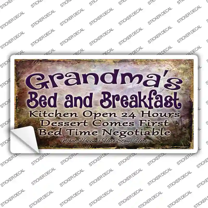 Grandmas Bed & Breakfast Novelty Sticker Decal