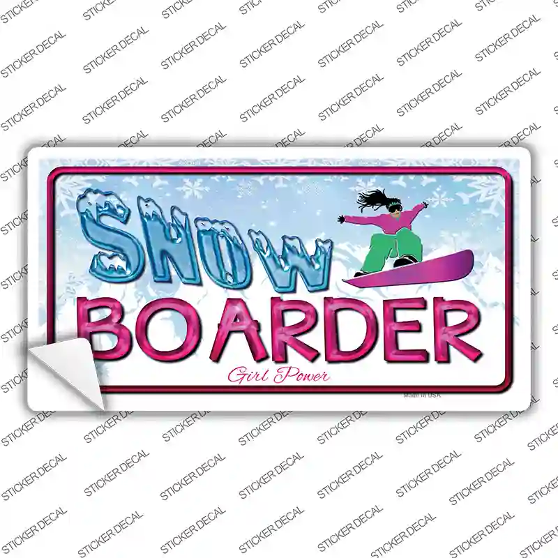 Snow Boarder Girl Novelty Sticker Decal
