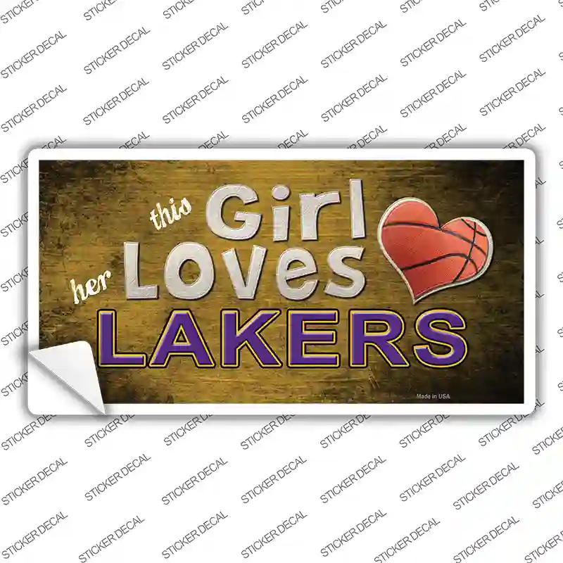 This Girl Loves Her Lakers Novelty Sticker Decal