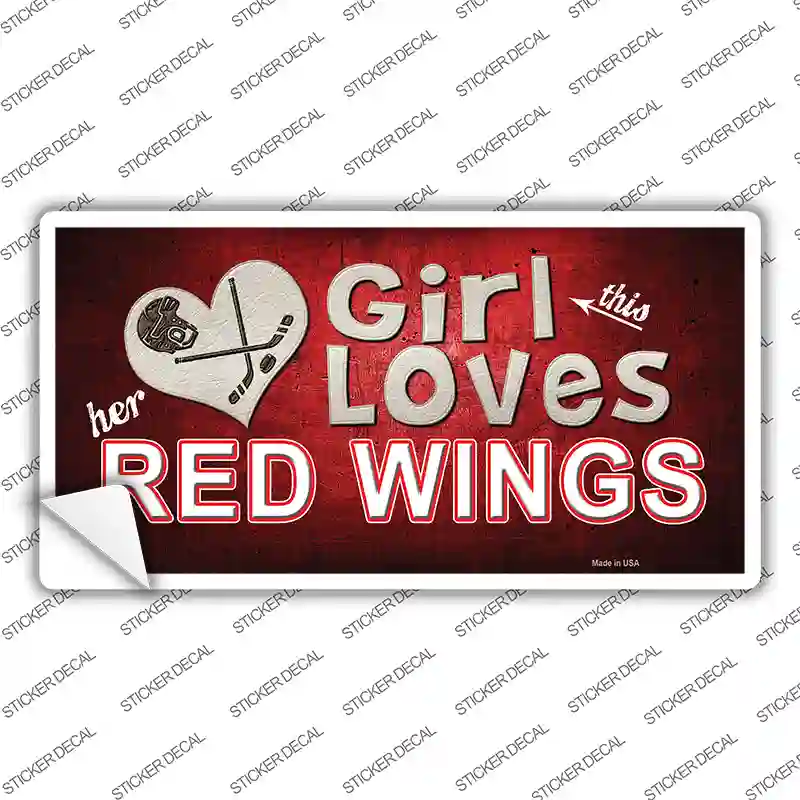 This Girl Loves Her Red Wings Novelty Sticker Decal