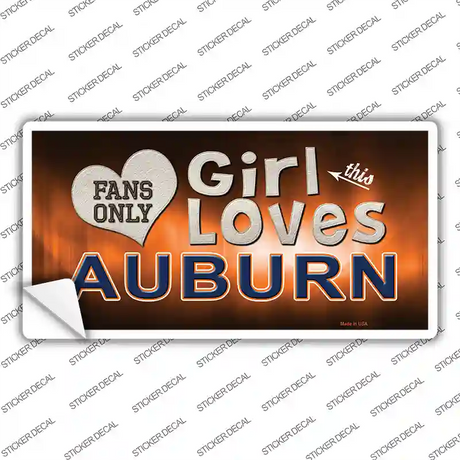 This Girl Loves Auburn Novelty Sticker Decal