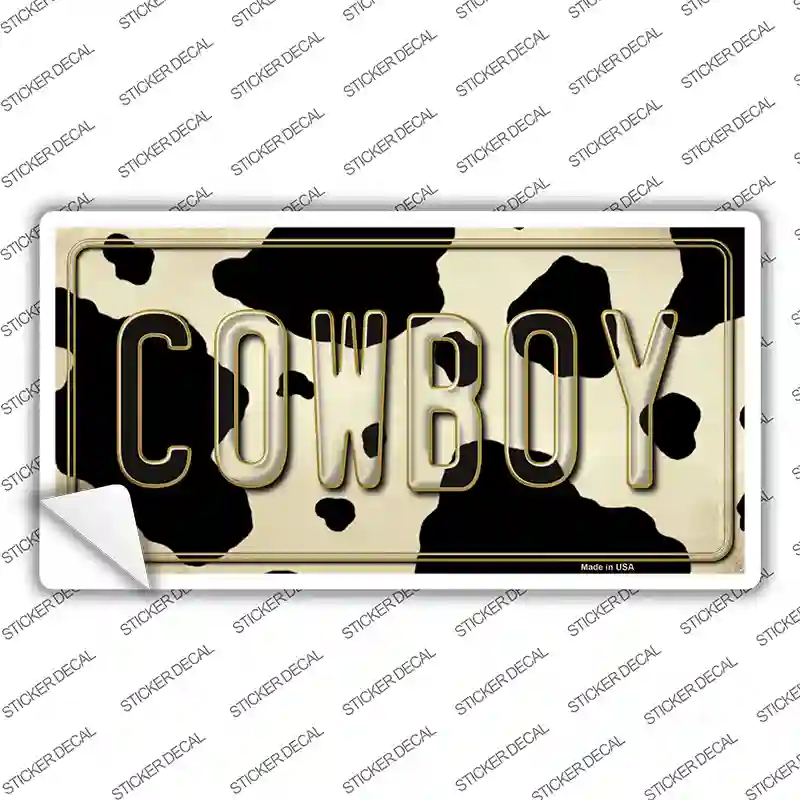 Cowboy Cow Novelty Sticker Decal