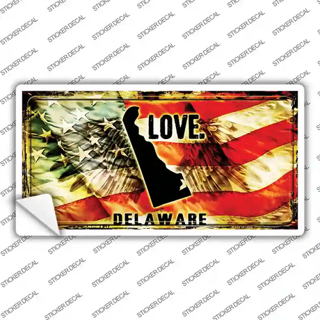 Delaware Love Novelty Sticker Decal