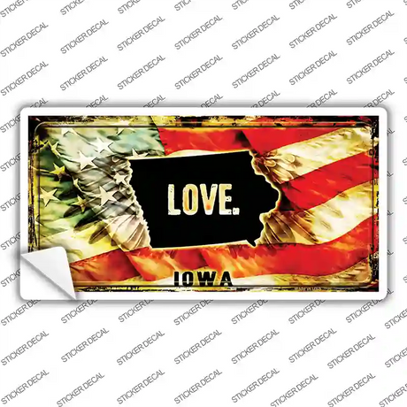Iowa Love Novelty Sticker Decal