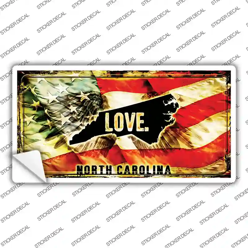 North Carolina Love Novelty Sticker Decal