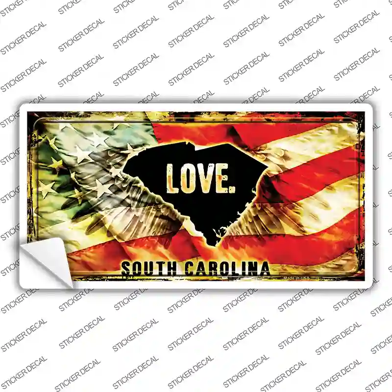 South Carolina Love Novelty Sticker Decal