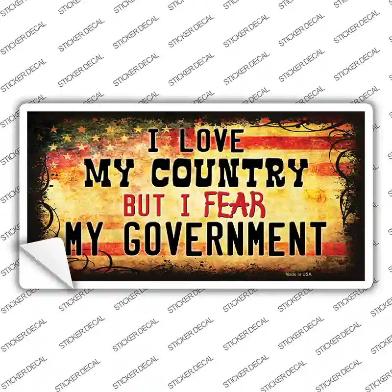 I Love My Country Novelty Sticker Decal