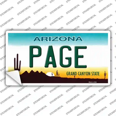 Page Arizona Novelty Sticker Decal