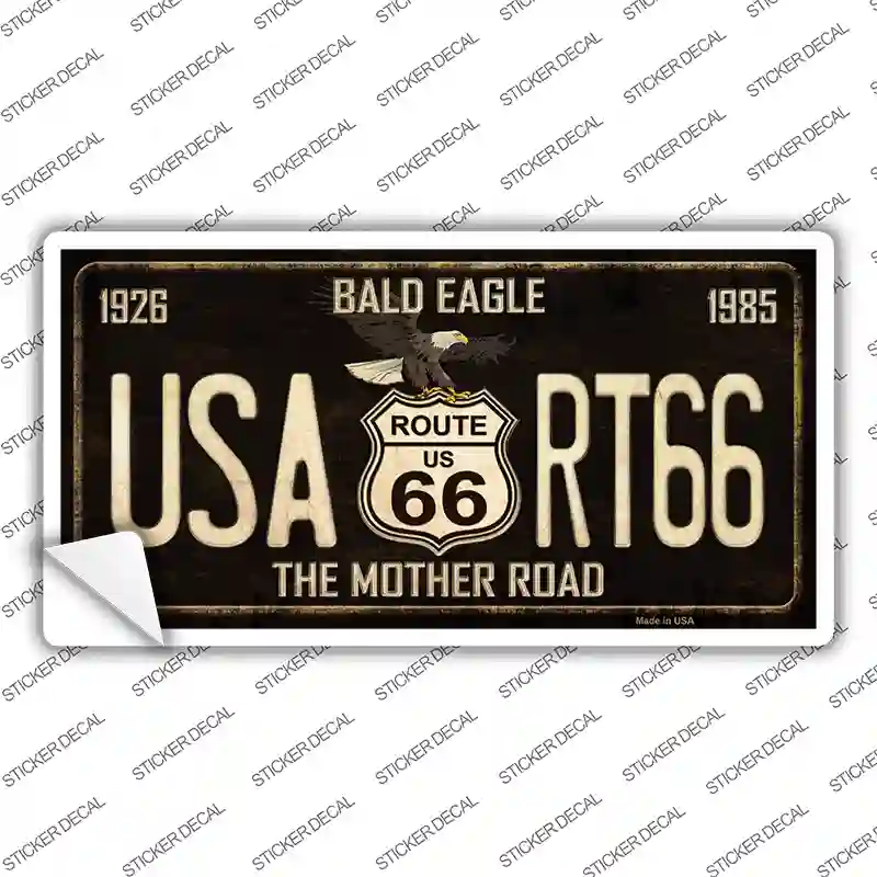 Bald Eagle Route 66 Novelty Sticker Decal