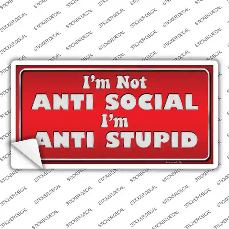 Anti Social Novelty Sticker Decal