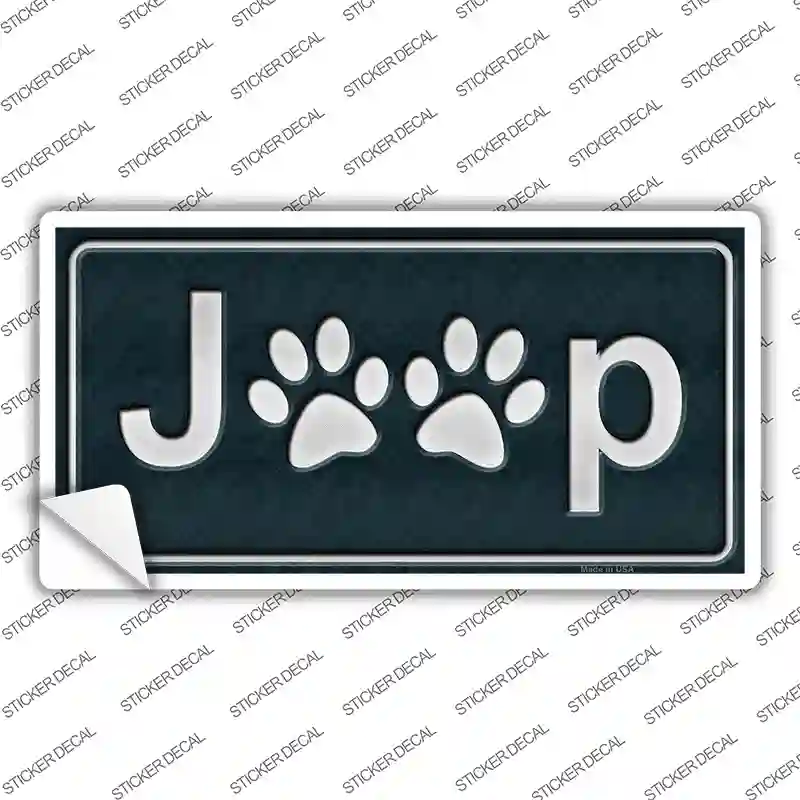 J**p Paw Prints Novelty Sticker Decal