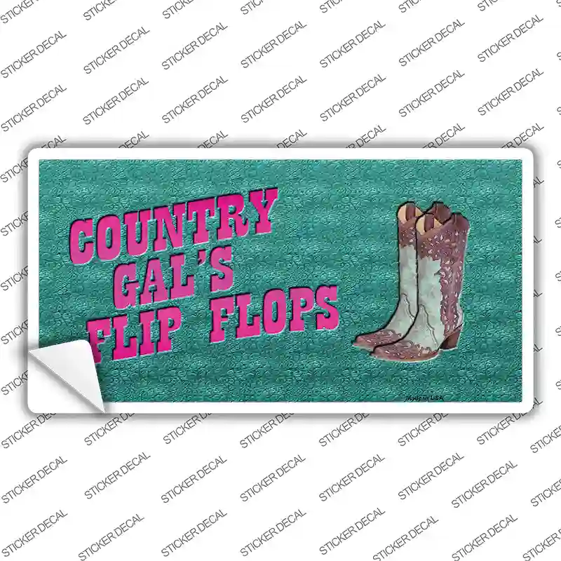 Country Gals Flip Flops Novelty Sticker Decal