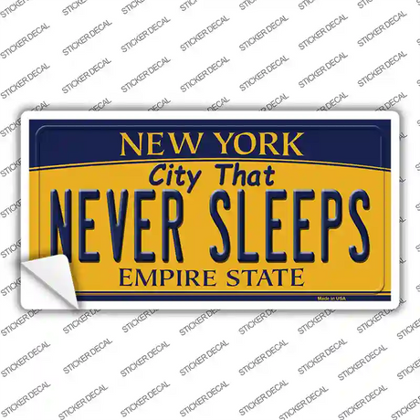 Never Sleeps New York Novelty Sticker Decal