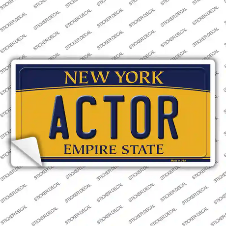 Actor New York Novelty Sticker Decal