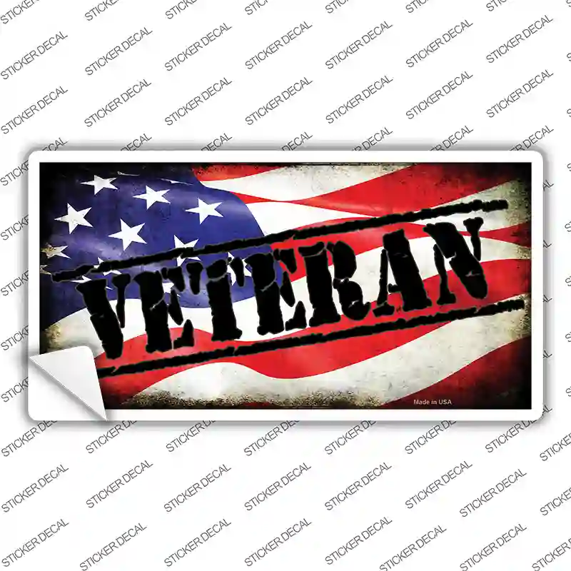 Veteran American Flag Novelty Sticker Decal